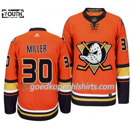 Anaheim Ducks Ryan Miller 30 Adidas 2019-2020 Oranje Authentic Shirt - Kinderen